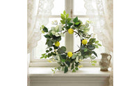 Artificial Lemon Wreath Green Foliage Home Decor Leafy