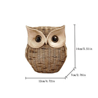 Owl Figurine Rustic Owl Decor Tabletop for Entryway