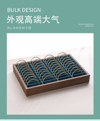 现货胡桃色40位翡翠玉镯看货收纳盘手镯手串手链柜台展示陈列道具