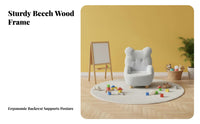 Soft-Textured Teddyheadpiece Chair Cute Cartoon Design creatureThemed Character Chair Child-Safe Fastener Machinecleanable Cover