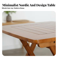 Square Foldable Table and Stool Set Foldable Portable Furniture Space-Saving Rounded Corners for Families, Apartment Dwellers