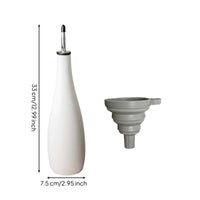 Ceramic Oil Bottle Non-dripping Spout Oil and Balsamic Dispenser Controlled Pouring Balsamic Pourer Bottle for Home Cooks, Dining Table, Barbecue
