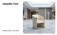 Curved Spine Single Chair Light Luxury Upholstered Armchair Minimalist Design High Spinerest for Hoteliers, Reception Area
