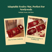 Red non-slip oval mat