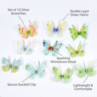 10 Butterfly for Women, Double Accessories Handmade for Daily Wear and Parties, Children Barrettes