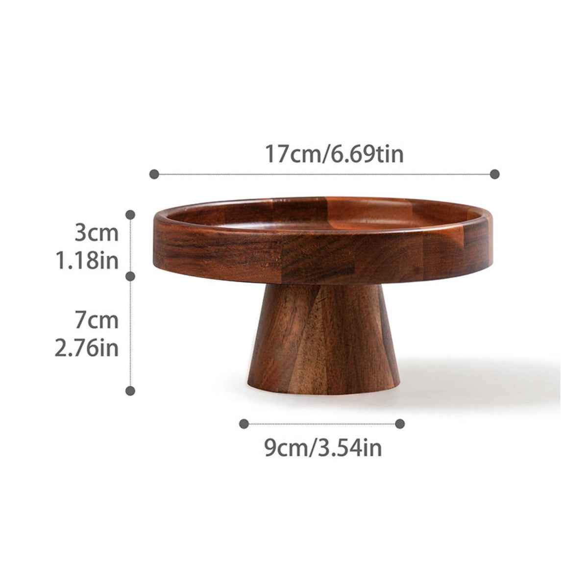 Wooden Cake Stand Artisanal Appearance Wood Cake Effortless to Clean to Clean Pedestal Serving Dish for Afternoon Tea, Bakery