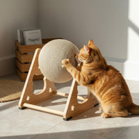 Claw Sharpening Cat Ball Scratcher Stand Sturdy Cat Scratching Ball Stable Design Pet Supplies Furniture Protection