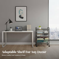 Tiered Rolling Shelf Space-Saving Household Storage Lockable Casters for Renters