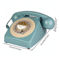 Classic Rotary Desk Phone Metal Bell Chime Retro Rotary Phone Vintage Wired Telephone Telephone for Office, Study Room