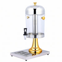 8 L Beverage Dispenser Polished Silver Finish Pedestal Beverage Dispenser Crystal Clear