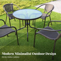 Long-Lasting Slatted Dining Armchair Sturdy Construction Slatted Metal Seat Weather Resistant Patio Chair Easy to Clean for Cafe Owners, Homeowners, Entertainers, Restaurant, Balcony, Backyard, Courtyard
