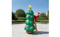 Inflate Inflatable Christmas Tree with Santa Giant Inflatable Christmas Tree Built-in Fan Outdoor Decoration Quick Inflation for Homeowners, Families, Yard, Lawn, Garden, Porch