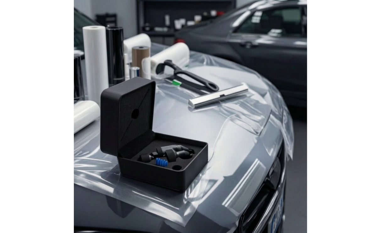 Adjustable Film Hole Cutter with Suction Cup Replaceable Sensor Hole Cutter Compact Manual for Car Wrappers, Installers, DIYers