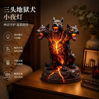Cerberus Hellhound Resin Figurine Night Light Creative Home Animal Statue Decor