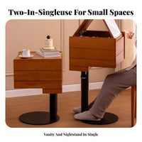 transformable Makeup Desk Space-Saving Vanity Table tri-function Design Minimalist aesthetic for Students, Women, Dorm Room