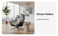 Upholstered Rotating Chairchair Luxurious Design Rotating Chairchair Modern Aesthetic Easy Assembly for Readers