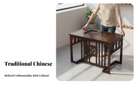 Integrated Beverage Ceremony Table Chinese Appearance & Layout Household Furniture Space-Saving for Homeowners, Renters, Living Room, Balcony