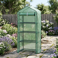 Small Greenhouse for Small Gardens and Tomatoes, Portable Green House with Stainless Steel Frame, Mini Outdoor Greenhouse, Three-Piece Set