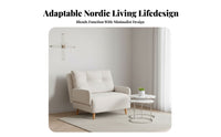 Single Folding Armchair Bed Foldable Folding Single Lounger Space-Saving Adjustable Backrest for Apartment Dwellers, Students