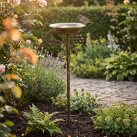 Sturdy Birdbath with Stake Vintage Bird Bath with Stake Long-Lasting Standing Bird Bath Easy to Assemble for Flower Bed