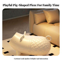 Cartoon Pig Side Table Heavy Duty 60kg Load Pig Shaped Storage Ottoman