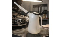 Corrugated Spout Automotive Oil Jug Built-in Handle Plastic Oil Jug Screw-on Lid Vehicle Accessory for Car Maintenance, Garage