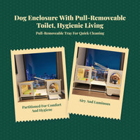 Indoor dog house with toilet