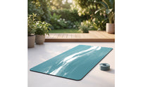 Marbled Fitness Mat with Strap Thick Fitness Mat Rectangular Carrying Strap Cushioned for Home Workouts