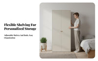 Formaldehydesafe clear ofstanding Metal Wardrobe Easy Assembly clear ofstanding Metal Armoire Minimalist Design Bedroom Furniture long-lasting Construction for Renters, Students, Homeowners, Dorm Room, Walk-in Closet