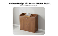 Coffee Bar Cabinet Freestanding Accent Cabinet Dining Room Buffet Cabinet Storage Cabinet with Drawers Thickened Fiberboard Raised Guardrail Suitable for Kitchen Entryway