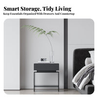 2-Drawer Bedside Chest Minimalist Design Side Cabinet Modern & Design Easy Assembly for Apartment Dwellers, Students, Office