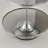 Glass Serving Stand, Tiered Stand for Dessert, Smoky Grey Serving Platter Stand, Luxury Bear Decorative Table Centerpiece