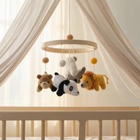 Nursery Mobile with Crocheted Animals Calming Hanging Crib Mobile Lightweight Cute for Babies