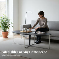 Oval Table with Metal Legs modernera Modern Oval Coffee Table with X-Base Minimalist Aesthetic Sturdy Construction for Renters