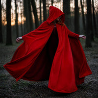 Unisex Hooded Velvet Halloween Cape Mid-Length for Cosplay & Stage Performance