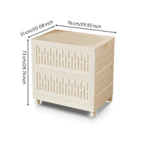 Storage Bins with Lid and Wheels Foldable Storage Bins with Lids for Families, Closet