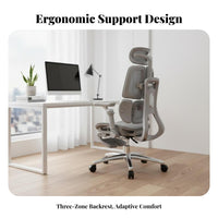 High-Rear Rolling Chair Adjustable Support Ergonomic High-Rear Mesh Recliner 360-Degree Rotate Reclining Function