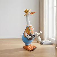 Resin Duck Figurine Easy to Place Long-Neck Duck Figurine Weather-Resistant