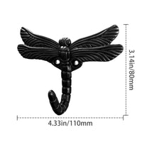 Black Dragonfly Coat Hook Long-Lasting Metal Home Decor Heavy Duty for Entryway