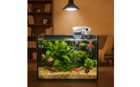Transparent Aquarium Filter with Current-Adjustment Knob Compact Hang-on-Back Filter Slimline Quiet for Aquatic Life Tanks, Small Aquariums