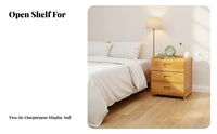 2-Drawer End Table With Drawers Nightstand Space-Saving for Guest Room, Students