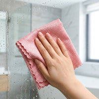 Microfibre Cloth and Super Wipe Bathroom Drying Cloth, Fish Scale Microfiber Cloths for Glass, No Residue Cloth, Washable and Oil-Resistant