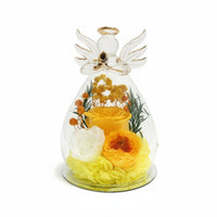 Angel Glass Dome with Roses Symbol of Everlasting Love for Christmas, Mom, Women