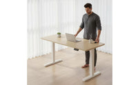 Single Motor Electric Standing Desk Wooden Top Height Adjustable Desk Metal Frame Height Adjustable Table T-Shaped Base