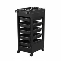 5 Tier Salon Trolley Dye Bowl Holder Hair Coloring Trolley Rotating Top Tray