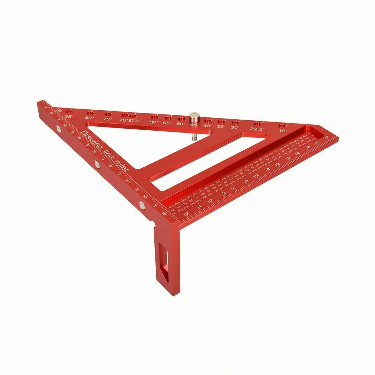 Triangular Woodworking Ruler Engraved Graduations Woodworking Square Protractor Angle Marking Ruler Screw Fixed Tool 0.1mm