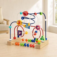 Wooden Bead Maze Educational Toy for Toddlers 0-3 Years Old - Animal and Ocean Theme