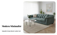 Fluffy-Like Design Channel-Tufted Sofa Modern Minimalist Design Couch High-Resilience Filling Living Room Seating Skin-Friendly Material for Apartment Dwellers, Homeowners, Young Adults, Small Areas, Home, Lounge Area
