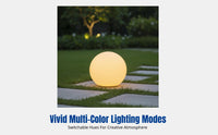 LED Globe Lawn Light, Colorful Outdoor Decorative Sphere, Remote Control, IP65 Waterproof, Multi-Scene Lighting