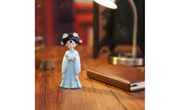 Elegant Resin Figurine Serene Woman Figurine with Robe Graceful Statuette Compact for Collectors